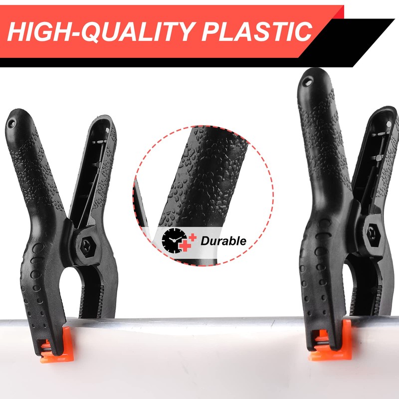4 Pack Spring Clamps, 6inch Plastic Clips, Backdrop Clips, Big