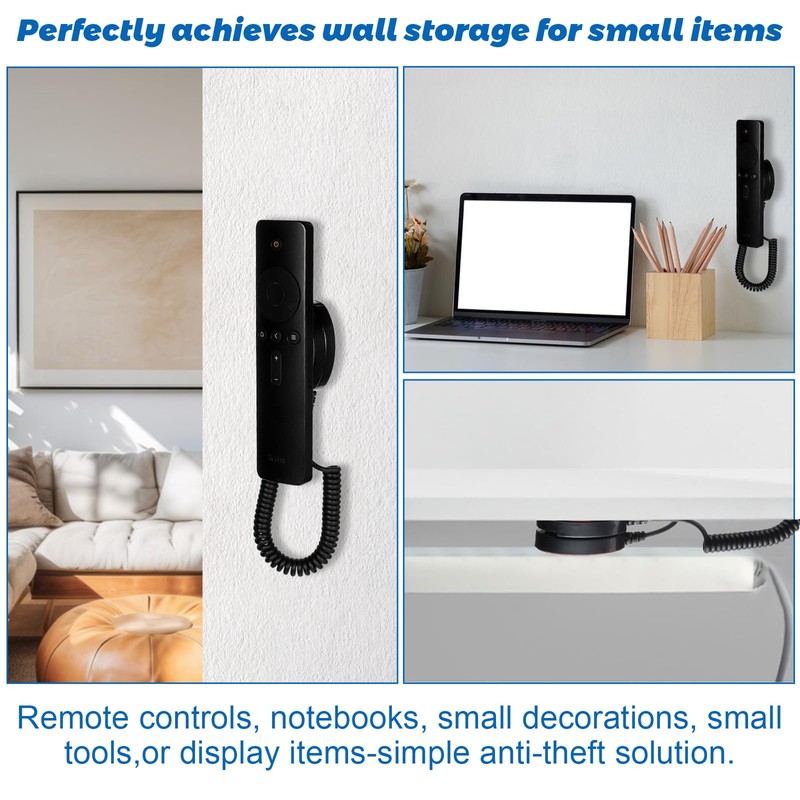 HJZHII 2Pack Magnetic Remote Control Holder with Spring Ropes, Retractable
