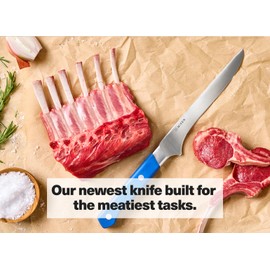 Misen 6" Stainless Steel Boning Knife – Precision Blade for Trimming, Deboning & Butchering – High-Carbon Steel for Razor-Sharp Edge – Ergonomic Handle for Control - Blue