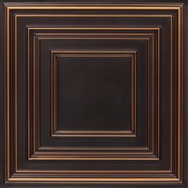 From Plain To Beautiful In Hours 222 Schoolhouse PVC 2' x 2' Lay-in or Glue-up Ceiling Tile (Covers / 40 sq.ft), Antique Copper, 10 Piece