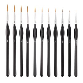 11 Pcs Miniature Paint Brushes, Fine Tip Paintbrushes, Detail Paint Brush Set Perfect for Acrylic, Watercolor, Oil, Craft, Models, Warhammer 40k