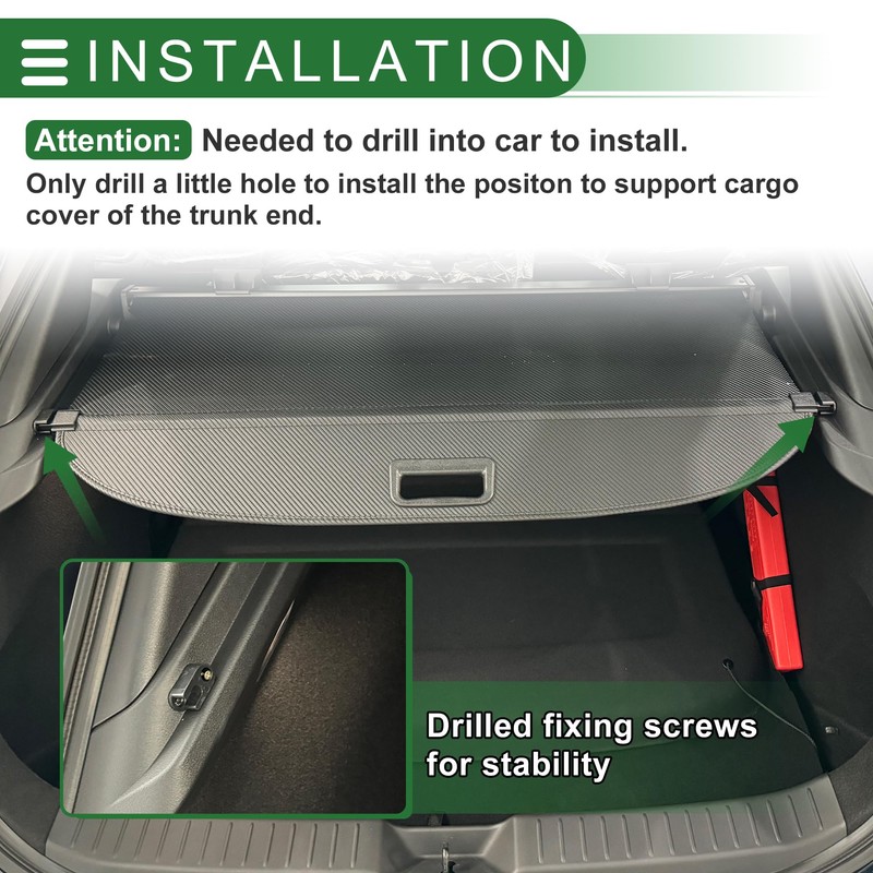 Car Trunk Retractable Cargo Cover for Jeep Compass 2017-2024 Aluminum