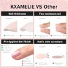 Uñas postizas de gel suave, cortas, cuadradas, de cobertura total,