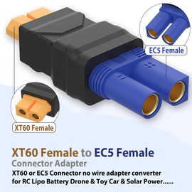 Magiclifee XT60 Female to EC5 Female RC Connectors Adapter