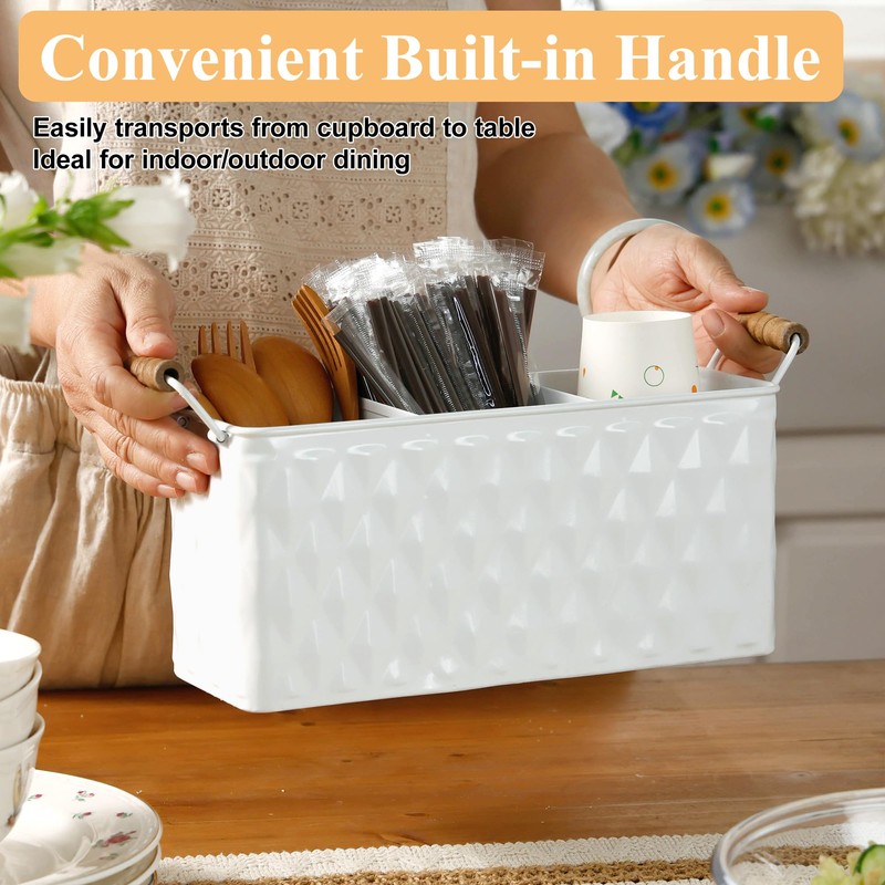 HOME PALETTE Silverware Caddy for Party Kitchen Flatware Holder for