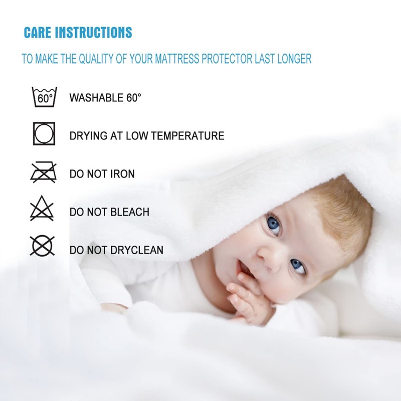 Bedecor Single Mattress Protector, Cotton Terry Waterproof Mattress Protector Single