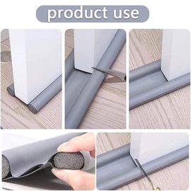 2-Pack Twin Door Draft Stoppers – Adjustable Under Door Noise & Wind Blockers, Double-Sided Draft Guard Bottom Seal Strip for Energy Saving, Fits Most Doors, Washable & Reusable