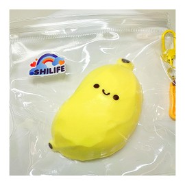 Taba Squishy,Stress Ball, Kawaii Squishies Silica Gel Toys,Stress Relieving Fur Ball OPP Packaging Gifts|Squishy Fidget Toys for Anxiety&Relaxation|Perfect Desk Accessory for Adults (Banana)