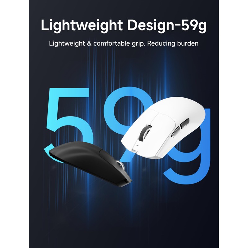 EWEADN S9 Pro Wireless Gaming Mouse, 59G Ergonomic Computer Mouse,