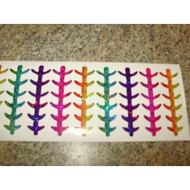 The Fishing Lure Tape Company RAINBOW HOLO SCALE  ASST COLORS  Ladderback Die Cut Fishing Lure Tape 6 Sizes - 8" 4 PACK