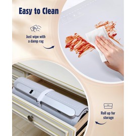 Electric Warming Tray, Warming Mat for Food, Food Warming Mat for Countertop, Graphene Silicone, Fast Heating, 6 Gear Temperature Control with Timer Setting, Foldable, Anti-Slip, for Home Parties