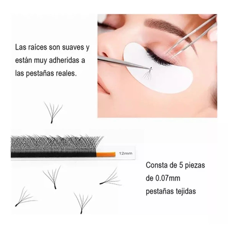 Nagaraku Extensiones De Pestañas 5d W Shape 8-15mm Mix