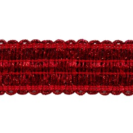 Trims By The Yard Trish Sequin Metallic Braid Trim, 7/8-Inch Versatile Sequins for Crafts, Durable Sequin Trim for Costumes or Party Decorations, 10-Yard Cut, Red