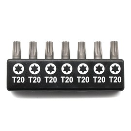 TMAX 7pc 1 Inch T20 Torx Bit Set - Quick Change Star Driver Bits for T20 (T-20) Screws and Heads