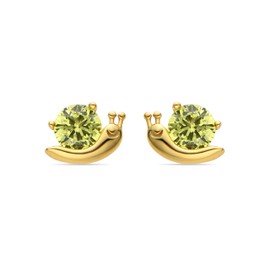 LUXENTER Pendientes Aysma de Plata de Ley 925 y Circonita Verde acabados en oro amarillo de 18k, Sterling Silver, Created Cubic Zirconia