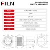 FILN 1Pcs 185 Symbols 22mm Stainless Momentary Pushbutton Switch 1NO