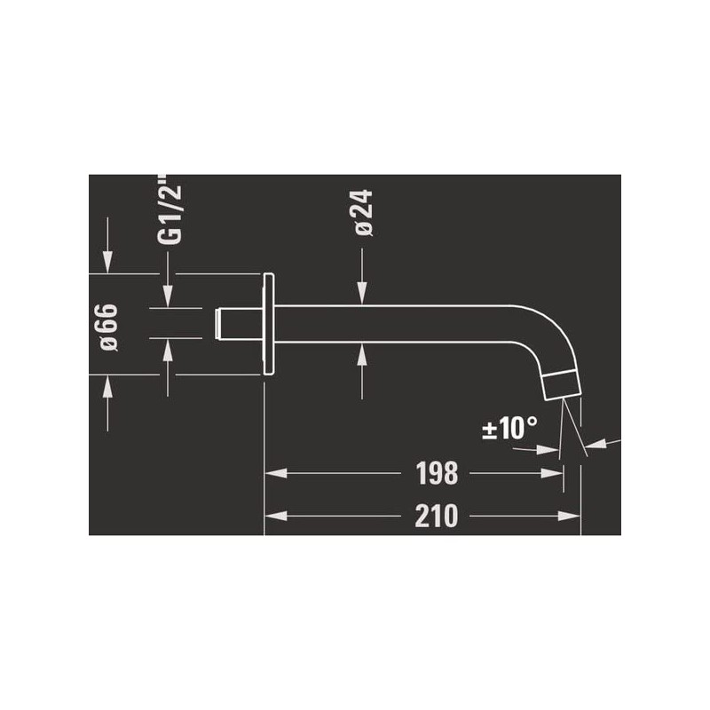 Duravit No.1 Bath Filler with Round Wall Cover, Bath Inlet,