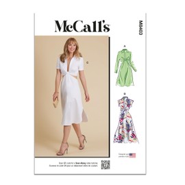 McCall's Misses' Knotted Shirt Dress Sewing Pattern Kit, Design Code M8403, Sizes 12-14-16-18-20, Multicolor