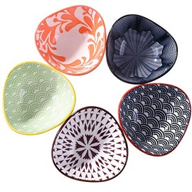 Ceramic Soy Sauce Dishes set of 5, Japanese Soy Dishes for Dumpling Sushi
