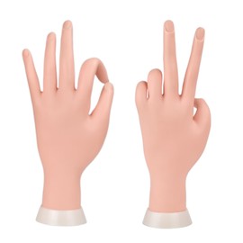 TOOPBIUTI Nail practice hand, flexible prosthetic hand for nail trimming practice, used for introductory training on fake nail art