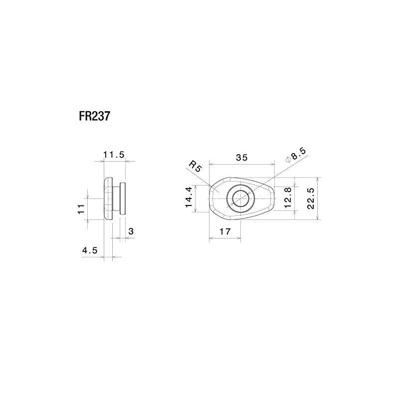 Rizoma – FR237B/271: Adaptor Front and Rear Indicators in Nummernschildhalter