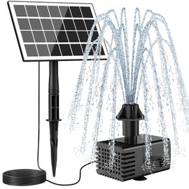 Jutai Solar Fountain Kit Glass-No Battery, DIY 3.5W Solar Fountain Pump Works in Shadow, Solar Water Pump for Bird Bath, Water Feature,Garden, Outdoor-8 Nozzles,9.8ft Power Cord