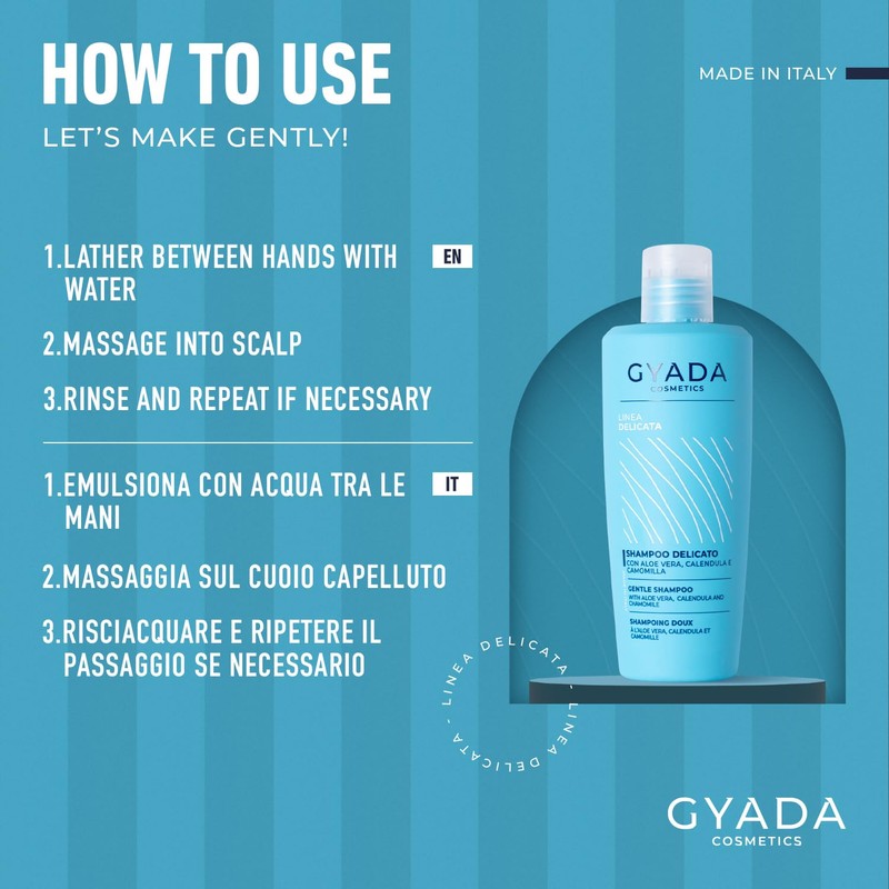 GYADA COSMETICS, Ultra-delicate shampoo with soothing effect, for sensitive scalp