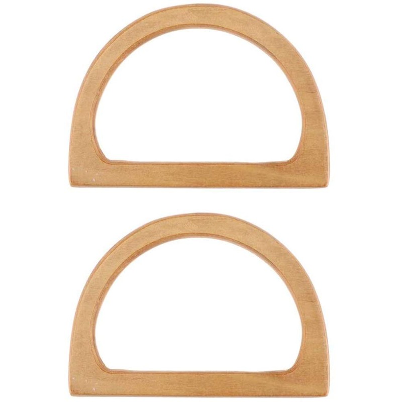 POFET 1 Pair Wooden Purse Handle Easy Attachment Bag Handle