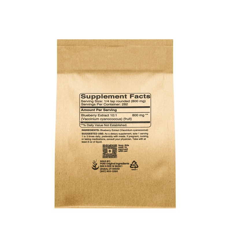 PURE ORIGINAL INGREDIENTS Blueberry Extract (8oz) Non-GMO, Gluten-Free, Non Fillers