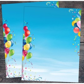 Great Papers! Balloons Everywhere Letterhead for Invitations, Announcements and Personal Messages, Printer Friendly 8.5" x 11", 50 Pack (2023062)