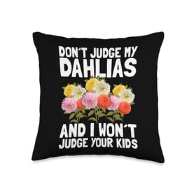 Pink Dahlias Flower Gardening Seeds Flower Black Dahlias Throw Pillow