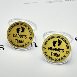 Funny Baby Gift - New Dad Mom Parents Decision Coin Gift for Dad Mom to be, Pregnancy Gifts for First Time Daddy Mummy, Baby Shower Announcement, New Parents Gifts for Fathers Day (Double-Side, Gold)