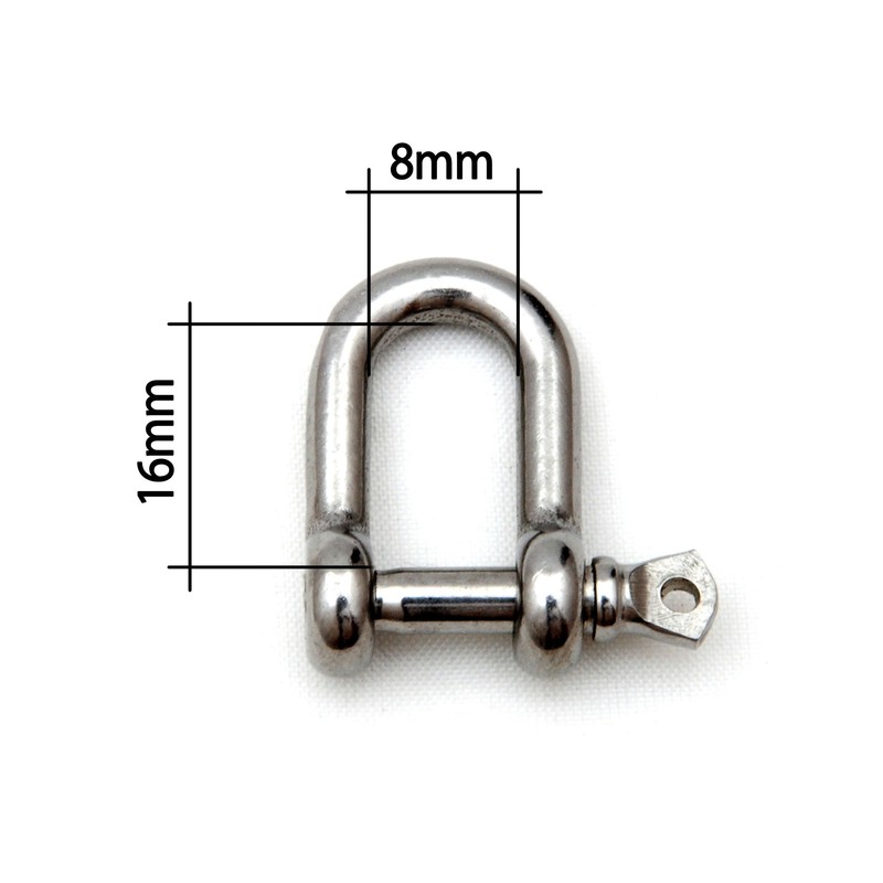 Set of 10 Steel Shackle for Paracord Bracelets Cords, 26