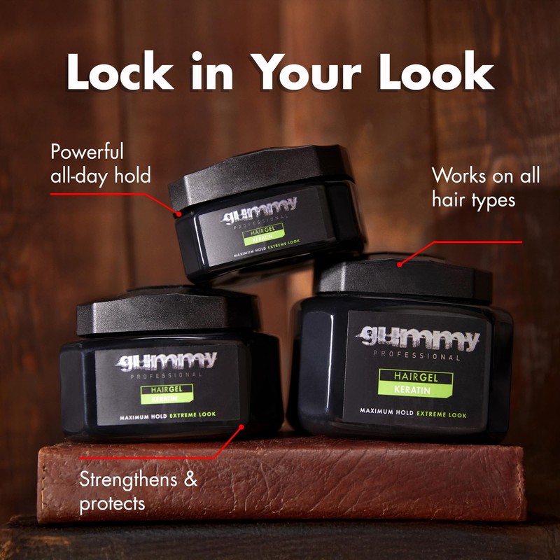 Gummy Professional Hair Gel Extreme Hold – Keratin-Infused Styling Gel