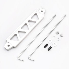 Aluminum Alloy Battery Hold Down Bracket with 10in J Bolts - Universal Car Battery Tie Down Tray Mount Lock Accessory for Secure Installation (Silvery)