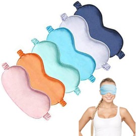 Antifaz Para Dormir, Pack de 6 Antifaces Para Dormir Mujer, Tapa Ojos Ajustable Para Viajes y Oficina, Alivio de Migrañas y Meditación, 20.5 x 9.5 cm en Colores Variados