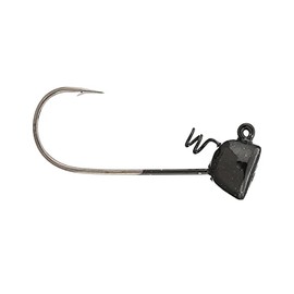 Buckeye Lures Spot Remover Pro Model Jig Head with Heavy-Duty Spring & Nickel Hook for Soft Plastic Bass Fishing Baits, 5 Pack, Black, 1/4 oz