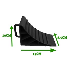 Wheel Chocks With Handles Set of 2 Tyre Saver Brake Stoppers Ridged Wedges for Cars Caravan Horsebox Motorhome (2 Blue Wheel Chocks)