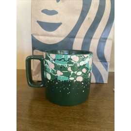 Starbucks Holiday 2022 Marble Green Pink Forest Venetian Ceramic Mug 12oz Paint