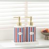 Patriotic Red, White & Blue Ceramic Soap Dispenser Set with