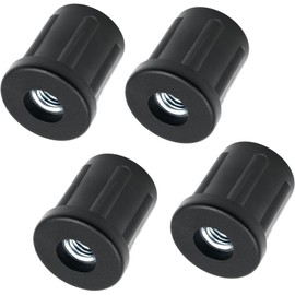 Design61 4 x Threaded Plugs, Round Tube Plugs, Adjustment Plugs, Diameter 32 mm, 1.5 mm with M8 Internal Thread