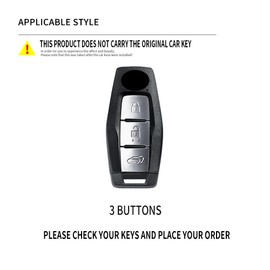 Ysbxitu 3 Buttons Keyless Remote Key Fob Cover with Keychain Fit for Mitsubishi Key Shell Case Compatible with Mitsubishi Outlander 2021 2022 2023 2024 Smart Key Protection Cover Key Sleeve-B Black