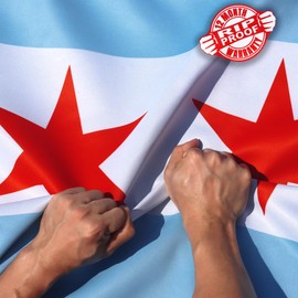 Anley Rip-Proof Double Sided 3-Ply City of Chicago Flag 3x5 Foot - Vivid Color, Canvas Header and Wrinkle Resistant - The Strongest, Longest Lasting Chicago IL Flags 3 X 5 Ft