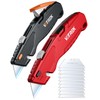 VOTREK® Box Cutter Retractable| Metal Utility Knife Set【Built-In Storage】 Tool-Free