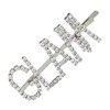 LUX ACCESSORIES Set of 2 Silver Tone Love Glam Clear