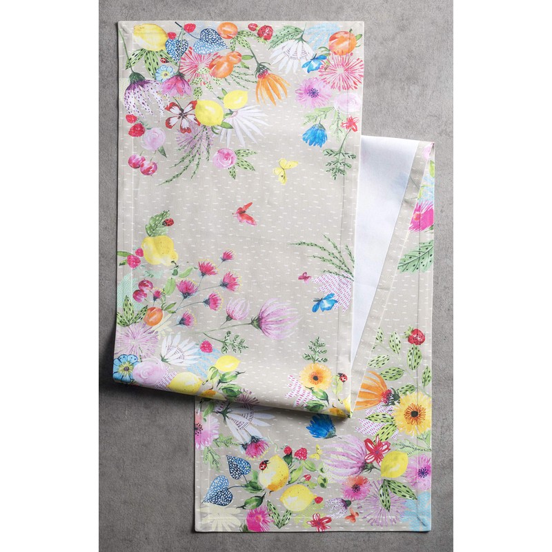 Maison d' Hermine Jardin D'ete-Fog 100% Cotton Table Runner for