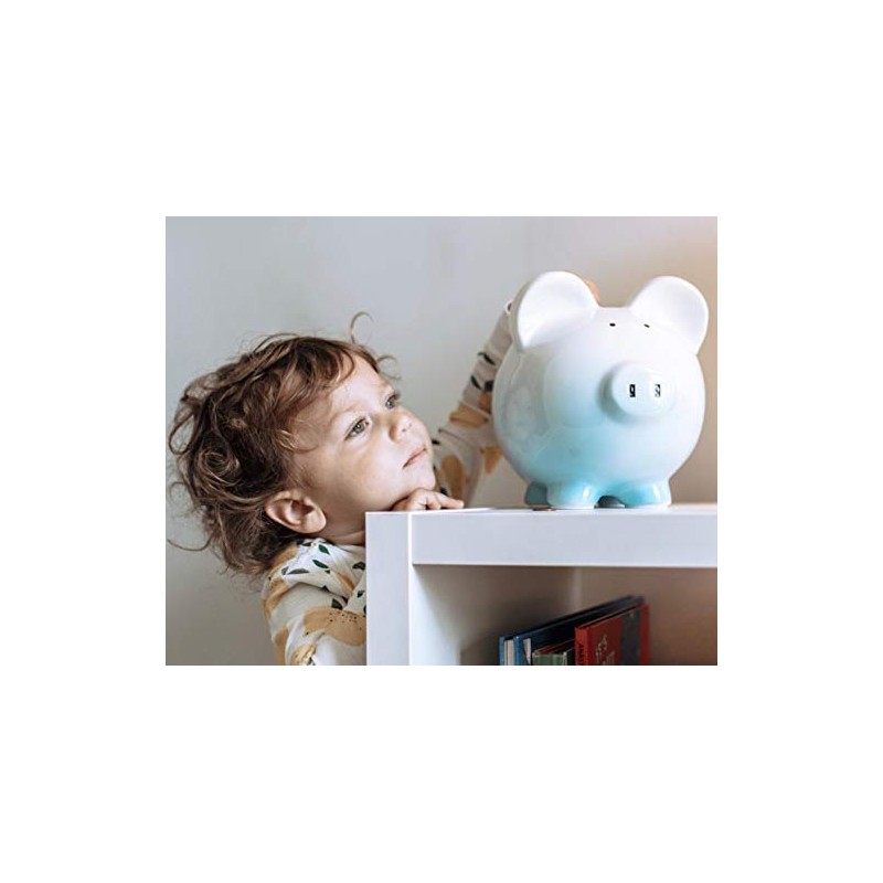 Child to Cherish Ombre Ceramic Piggy Bank, Blue