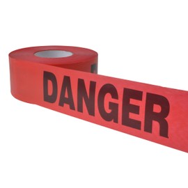 C.H. Hanson 14998 Red Caution/Danger Barricade Tape, 3 mil, 1000 ft