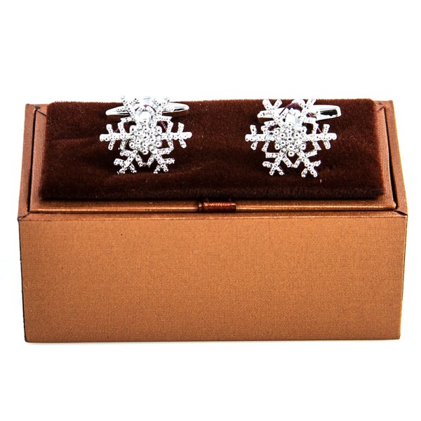 MRCUFF Snowflake Fancy Winter Christmas Pair of Cufflinks in a