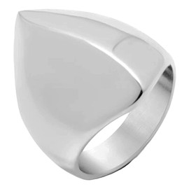 Jude Jewelers Stainless Steel Irregular Shape Mountain Hill Pyramid Shape Biker Statement Cocktail Party Ring (Silver, 7)